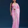 Classic Light Pink Color Georgette Digital Prints & Embroidery Codding Sequins Work Saree