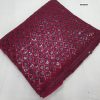 Glowing Marron Color Georgette Dual Sequins 3MM & 5MM Embroidery Sequins Work Saree
