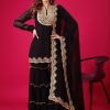 Magical Black Color Faux Georgette Embroidery Sequence Work Salwar Suit