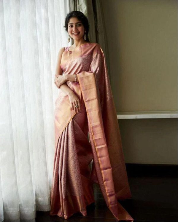 Perfect Pink Color Soft Litchi Silk Jacquard Work On All Over Saree