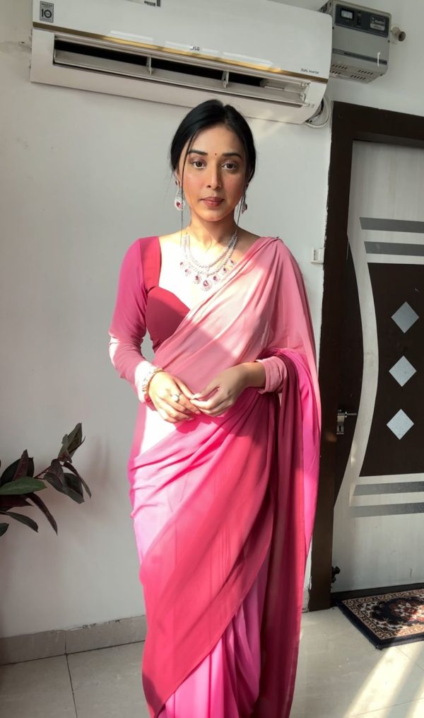 Wonderful Multi Color Soft Georgette Silk Ready To Wear All Over Saree