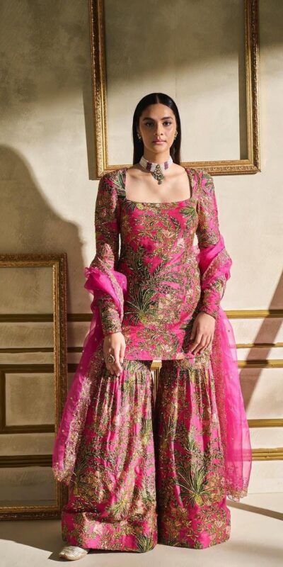 BD 1731 Pink Silk- Faux Georgette Digital Print Salwar Suit Casual, Wedding, Party, Festive, Events Etc.4-6 Working Days@ 1999/-only | Casual Suits, Jump Suits, Creative suits, Designer Suits, Palazzo Suits, Party Wear Suits, Patiala Suits, Salwar suit, Straight Suits