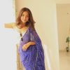 Aglow Blue Color Soft Georgette Silk Bandhani Design Saree