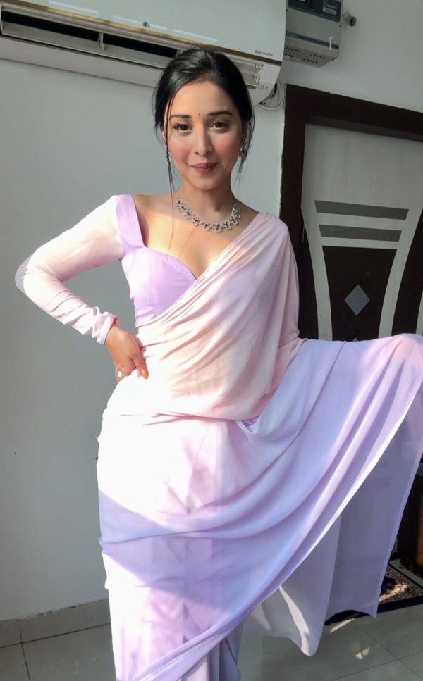 Amazing Purple And Pink Color Soft Georgette Silk Ready To Wear Saree
