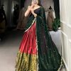 Awesome Red Color Narayan Pattu Zari Weaving Work Lehenga Choli