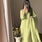 Beautiful Pista Color Chinon Cotton Thread Embroidery Work Salwar Suit