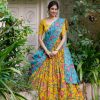 Beautiful Yellow Color Chant Crepe Kalamkari Print Lehenga Choli