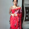 Brid Red Color Soft Organza Silk Ready To Wear Saree