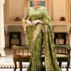 Bright Mehandi Color Soft Litchi Silk All Over Weaving Saree
