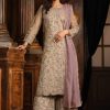 Classic Grey Color Net With Coding Sequence Work Salwar Suit