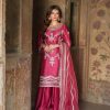 Classic Rani Pink Color Chinnon Silk Sequence Work Salwar Suit
