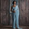 Fancy Sky Blue Color Georgette Khichdi Sequence Work Saree