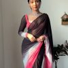 Fantastic Black and Pink Color Soft Georgette Silk Ready To Wear Saree