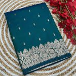 Fantastic Peacock Blue Color Banarasi Silk Zari Weaving Rich Pallu Saree