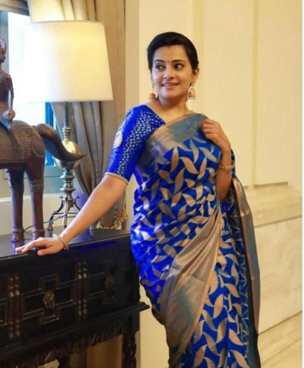 Fantastic Royal Blue Color Soft Litchi Silk All Over Weaving Saree