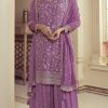 Glowing Light Violet Color Chinon Embroidery Multi Work Salwar Suit