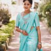 Pretty Sky Blue Color Soft Lichi Silk Jacquard Work On All Over Saree