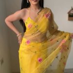 Shiny Yellow Color Soft Organza Silk Ready To Wear Saree