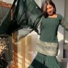 Simple Green Color Georgette Thread Sequence Salwar Suit