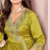 Trendy Light Yellow Color Vichitra Embroidery Work Salwar Suit