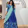 Trendy Royal Blue Color Chinon Digital Print Lehenga Choli