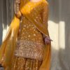 Trendy Yellow Color Georgette Thread 9mm Sequence Salwar Suit