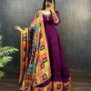 Wonderful Wine Color Georgette Wide Sequence Work Anarkali Gown