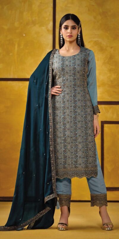 FC 5421 Blue Color Rangoli Coding Sequence Work Salwar Suit Casual, Wedding, Party, Festive, Events Etc.4-6 Working Days@ 2749/-only | Casual Suits, Jump Suits, Creative suits, Designer Suits, Palazzo Suits, Party Wear Suits, Patiala Suits, Salwar suit, Straight Suits