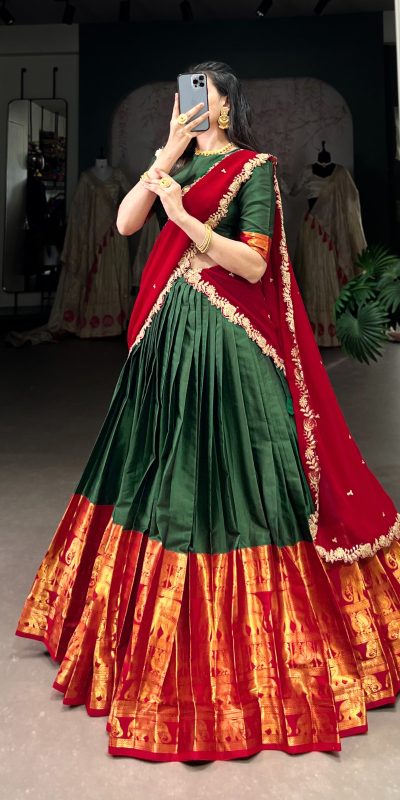 LNB 2032 Green Color Narayan Pattu Zari Weaving Work Lehenga Choli Casual, Wedding, Party, Festive, Events Etc.4-6 Working Days@ 1999/-only | Creative Lehenga, Bollywood Lehenga, Designer Lehenga, Embroidered Lehenga, Lehenga, Party Wear Lehenga