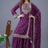 ZF 5006 Wine Color Chinon Silk Sequence Work Salwar Suit Casual, Wedding, Festive, Events . Expected Delivery  4-6 Working Days @2149/- only      | Casual Suits, Jump Suits, Creative suits, Designer Suits, Palazzo Suits, Party Wear Suits, Patiala Suits, Salwar suit, Straight Suits