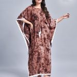 Glowing Brown Color Rayon Slab Center Belt Kaftan Suit