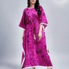 Glowing Rani Pink Color Rayon Slab Center Belt Kaftan Suit