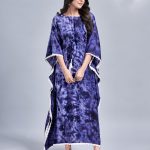 Glowing Violet Color Rayon Slab Center Belt Kaftan Suit