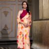 YNF 7026 Cream Color Satin Silk Printed Saree Casual, Wedding, Festive, Events . Expected Delivery  4-6 Working Days @1599/- only                                                                                                                                           | Embroidered Sarees, Bollywood Sarees, Creative Sarees, Designer Sarees, Ethnic Saree, Modern Digital sarees, Party Wear Sarees, Sarees