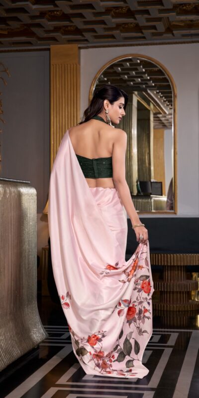 YNF 7026 White Color Satin Silk Printed Saree Casual, Wedding, Festive, Events . Expected Delivery  4-6 Working Days @1599/- only                                                                                                                                           | Embroidered Sarees, Bollywood Sarees, Creative Sarees, Designer Sarees, Ethnic Saree, Modern Digital sarees, Party Wear Sarees, Sarees