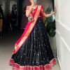 Black Jacquard Weaving Lehenga Choli