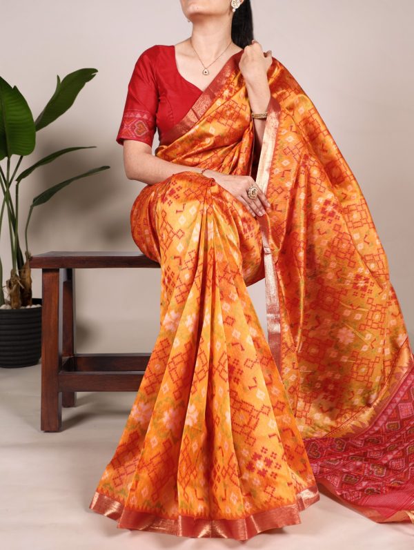 Orange Jacquard Patola Saree