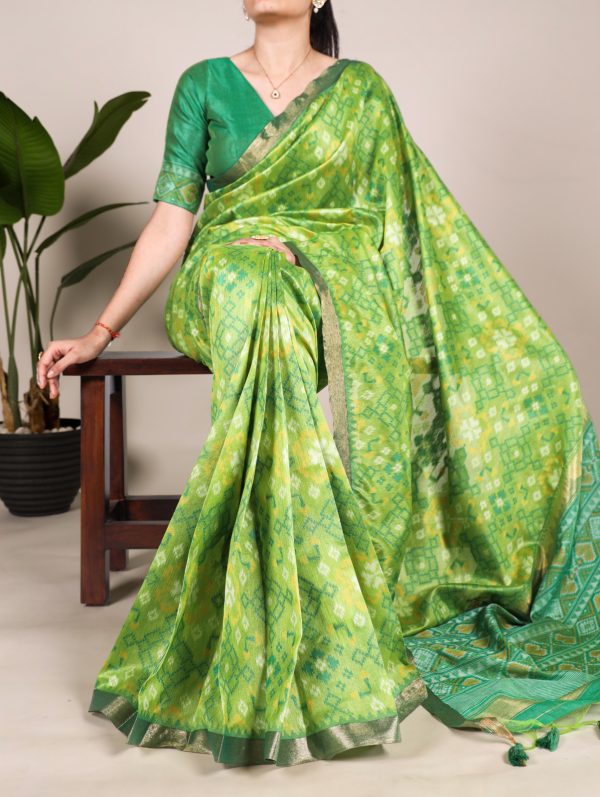 Green Jacquard Patola Saree
