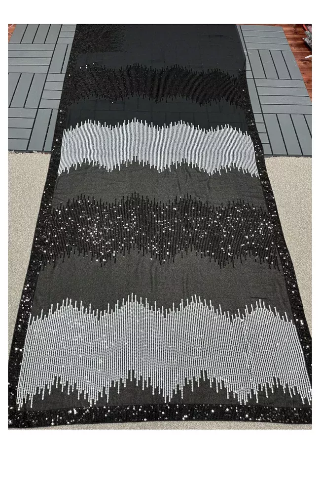 DF 3424 Black Color Georgette Heavy 5MM Sequins embroidery Work Saree Casual, Wedding, Festive, Events . Expected Delivery 4-6 Working Days @1749/- only | Embroidered Sarees, Bollywood Sarees, Creative Sarees, Designer Sarees, Ethnic Saree, Modern Digital sarees, Party Wear Sarees, Sarees