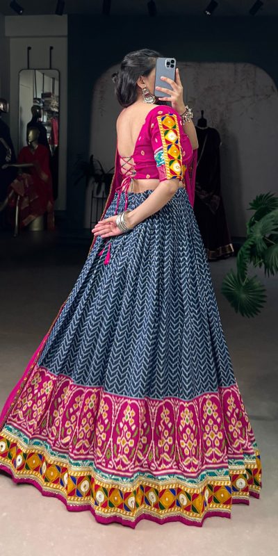 LNB 1742 Blue Color Tasar Silk Foil Print Original Mirror Gamthi  Work Lehenga Choli Wedding, Party, Festive, Events Etc. Delivery 4-6 Working Days Rs 3049 | Creative Lehenga, Bollywood Lehenga, Designer Lehenga, Embroidered Lehenga, Lehenga, Party Wear Lehenga