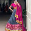 LNB 1742 Blue Color Tasar Silk Foil Print Original Mirror Gamthi  Work Lehenga Choli Wedding, Party, Festive, Events Etc. Delivery 4-6 Working Days Rs 3049 | Creative Lehenga, Bollywood Lehenga, Designer Lehenga, Embroidered Lehenga, Lehenga, Party Wear Lehenga