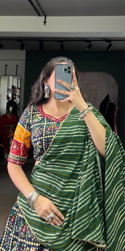 LNB 1638 Green Color Cotton Printed With Foil Work Lehenga Choli Wedding, Party, Festive, Events Etc. Delivery 4-6 Working Days Rs 1999 | Creative Lehenga, Bollywood Lehenga, Designer Lehenga, Embroidered Lehenga, Lehenga, Party Wear Lehenga