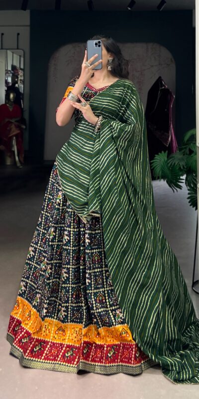LNB 1638 Green Color Cotton Printed With Foil Work Lehenga Choli Wedding, Party, Festive, Events Etc. Delivery 4-6 Working Days Rs 1999 | Creative Lehenga, Bollywood Lehenga, Designer Lehenga, Embroidered Lehenga, Lehenga, Party Wear Lehenga