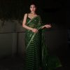 Green Georgette Embroidery Work Saree