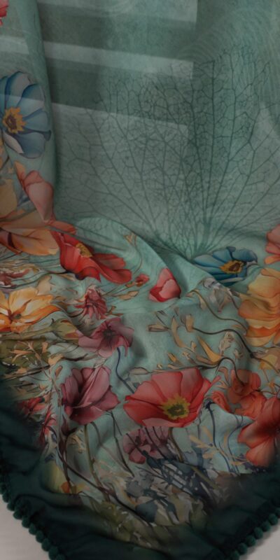 YNF 7009 Green Color Georgette Floral Print With Lace Border Saree Casual, Wedding, Festive, Events . Expected Delivery  4-6 Working Days @1299/- only                                                                                | Embroidered Sarees, Bollywood Sarees, Creative Sarees, Designer Sarees, Ethnic Saree, Modern Digital sarees, Party Wear Sarees, Sarees