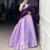 Lavender Jacquard Weaving Lehenga Choli