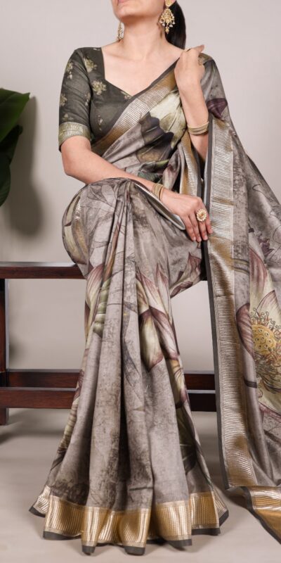 YNF 7015 Mahandi Color Tussar Silk With Viscose Border Printed Saree Casual, Wedding, Festive, Events . Expected Delivery  4-6 Working Days @1699/- only                                                                                | Embroidered Sarees, Bollywood Sarees, Creative Sarees, Designer Sarees, Ethnic Saree, Modern Digital sarees, Party Wear Sarees, Sarees