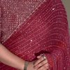 YNF 3452 Maroon -DF 3452 Color Georgette Sequins Multy Embroidery Work Saree Casual, Wedding, Festive, Events . Expected Delivery  4-6 Working Days @1799/- only                                                                                | Embroidered Sarees, Bollywood Sarees, Creative Sarees, Designer Sarees, Ethnic Saree, Modern Digital sarees, Party Wear Sarees, Sarees