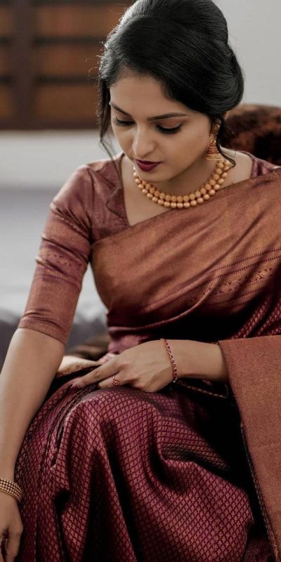 KP 3075 Maroon Soft Lichi Silk Whit Designer Jacquard Work in Saree it Grab for ₹1399. Delivery 4-6 Working Days. Shop now. | Embroidered Sarees, Bollywood Sarees, Creative Sarees, Designer Sarees, Ethnic Saree, Modern Digital sarees, Party Wear Sarees, Sarees