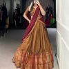 Mustard Narayan Pet Zari Weaving Lehenga Choli